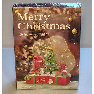 Christmas Night Light Building Blocks Set 423 Pieces With USB Plug-In & Stickers